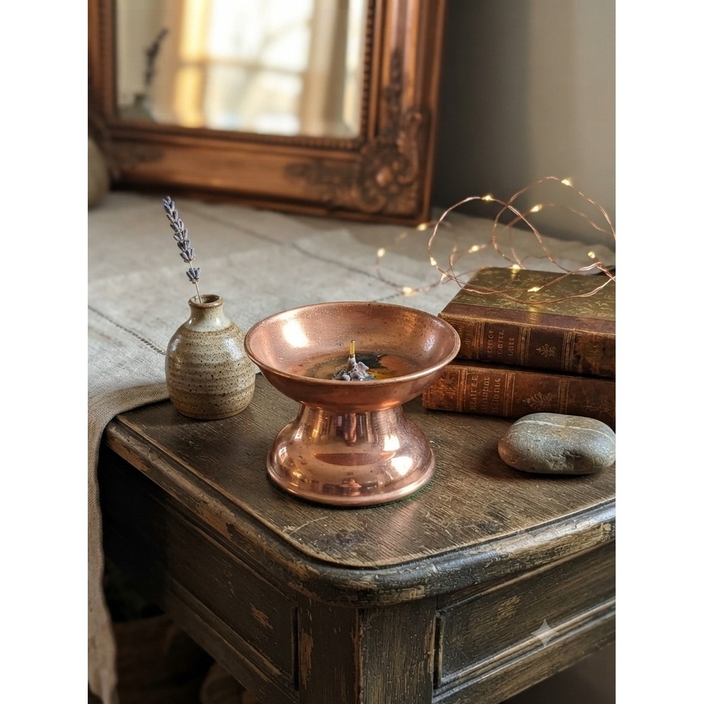 Coppercraft Guild Copper Pedestal Dish Candle Holder Vintage Home Decor